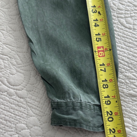Green Denim old Navy Utility Button-Up Shirt Dress vintage olive green denim - Picture 10 of 11
